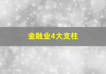 金融业4大支柱