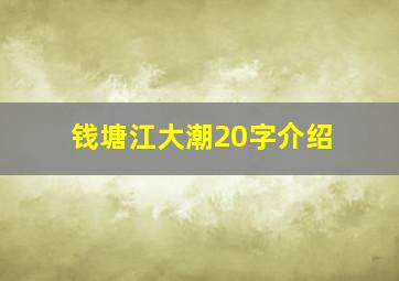 钱塘江大潮20字介绍