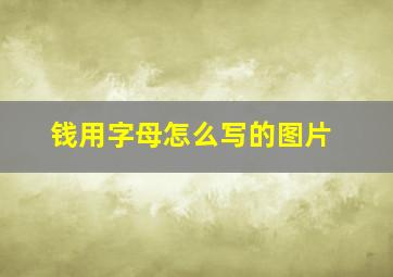 钱用字母怎么写的图片