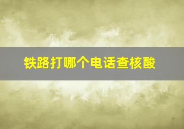 铁路打哪个电话查核酸