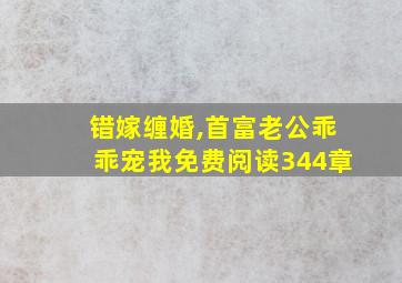 错嫁缠婚,首富老公乖乖宠我免费阅读344章