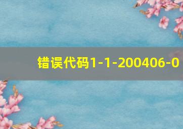 错误代码1-1-200406-0