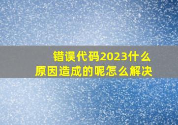 错误代码2023什么原因造成的呢怎么解决