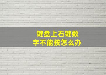 键盘上右键数字不能按怎么办