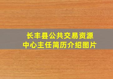 长丰县公共交易资源中心主任简历介绍图片