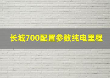 长城700配置参数纯电里程