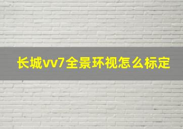 长城vv7全景环视怎么标定