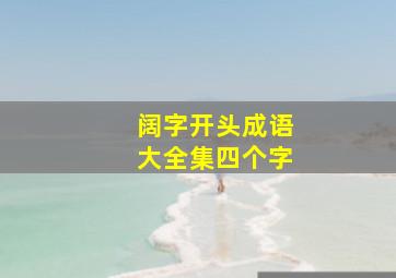 阔字开头成语大全集四个字