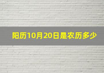 阳历10月20日是农历多少