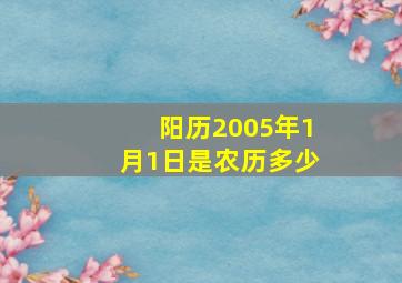 阳历2005年1月1日是农历多少