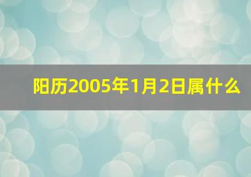 阳历2005年1月2日属什么