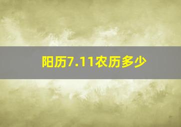 阳历7.11农历多少