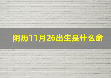 阴历11月26出生是什么命