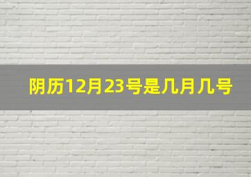 阴历12月23号是几月几号