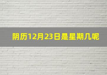 阴历12月23日是星期几呢