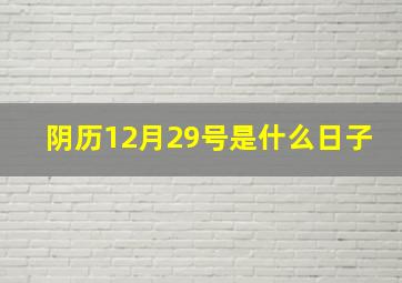 阴历12月29号是什么日子