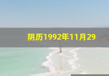 阴历1992年11月29