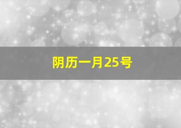 阴历一月25号