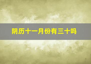 阴历十一月份有三十吗