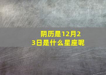 阴历是12月23日是什么星座呢