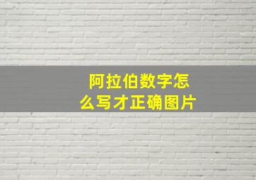 阿拉伯数字怎么写才正确图片