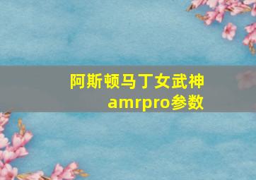 阿斯顿马丁女武神amrpro参数