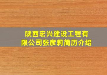 陕西宏兴建设工程有限公司张彦莉简历介绍