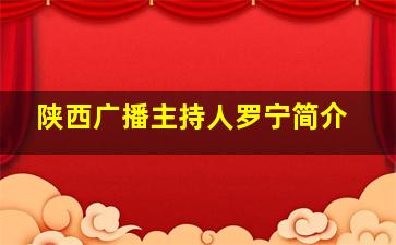 陕西广播主持人罗宁简介