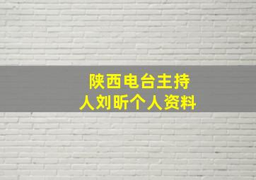 陕西电台主持人刘昕个人资料