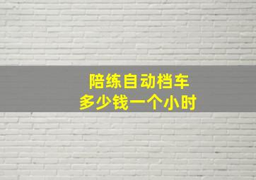 陪练自动档车多少钱一个小时