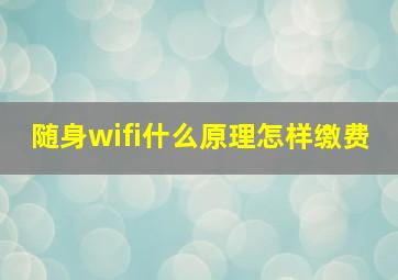 随身wifi什么原理怎样缴费