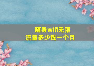 随身wifi无限流量多少钱一个月