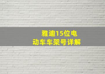 雅迪15位电动车车架号详解