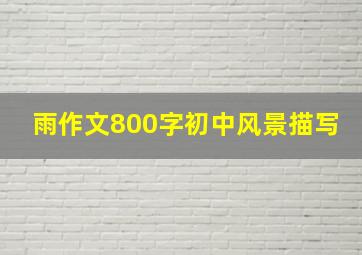 雨作文800字初中风景描写