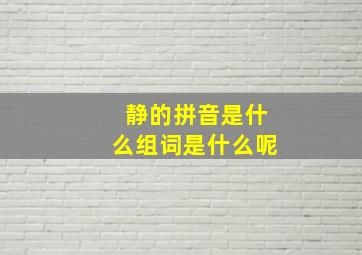 静的拼音是什么组词是什么呢