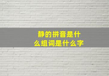 静的拼音是什么组词是什么字