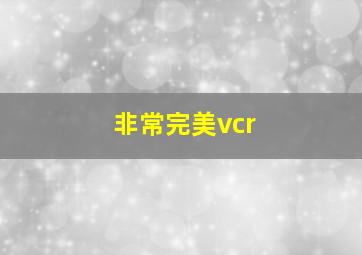 非常完美vcr