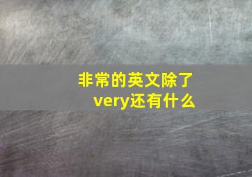 非常的英文除了very还有什么