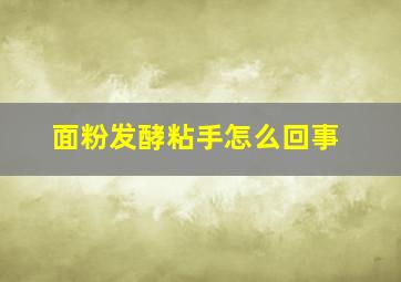 面粉发酵粘手怎么回事