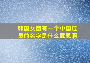 韩国女团有一个中国成员的名字是什么意思啊