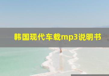 韩国现代车载mp3说明书