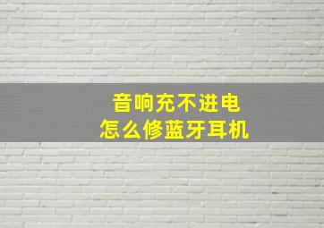 音响充不进电怎么修蓝牙耳机