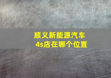 顺义新能源汽车4s店在哪个位置