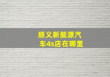 顺义新能源汽车4s店在哪里