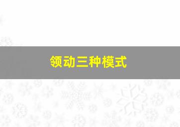 领动三种模式