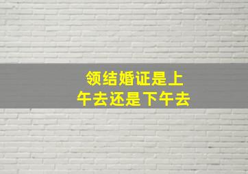 领结婚证是上午去还是下午去