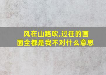 风在山路吹,过往的画面全都是我不对什么意思