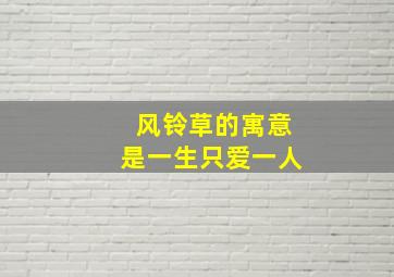 风铃草的寓意是一生只爱一人