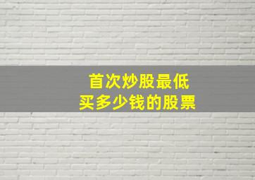 首次炒股最低买多少钱的股票