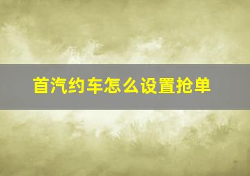 首汽约车怎么设置抢单